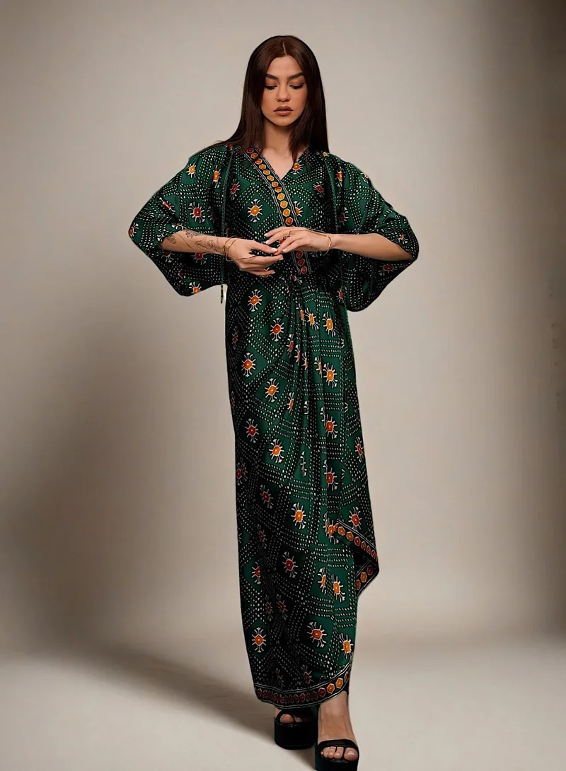 إكستاسي فستان مطبوع بكسرات